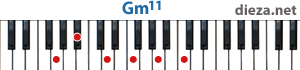 Gm11 аккорд для фортепиано