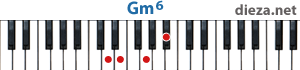 Gm6 аккорд для фортепиано